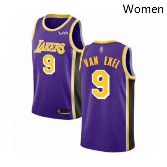 Womens Los Angeles Lakers 9 Nick Van Exel Authentic Purple Basketball Jerseys Icon Edition